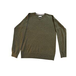 Made For Italic Mens  Size Medium Green Cashmere Long Sleeve Crewneck Sweater